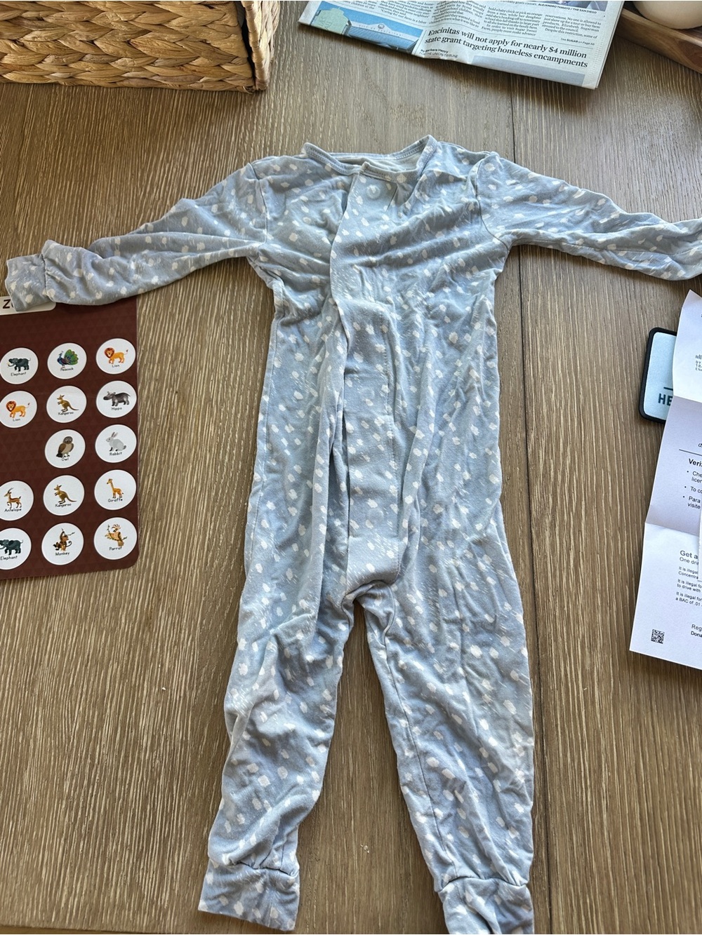Magnetic Me Light Blue Cloud-Pattern Magnetic Baby Bodysuit